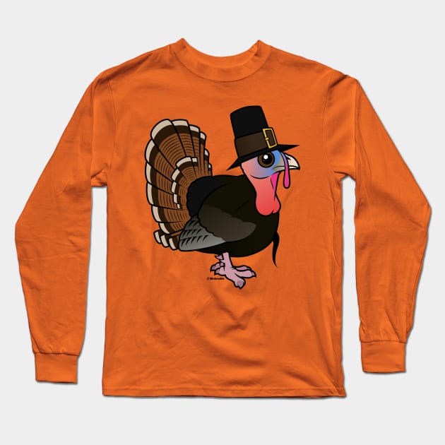 Pilgrim Turkey Long Sleeve T-Shirt by birdorable
